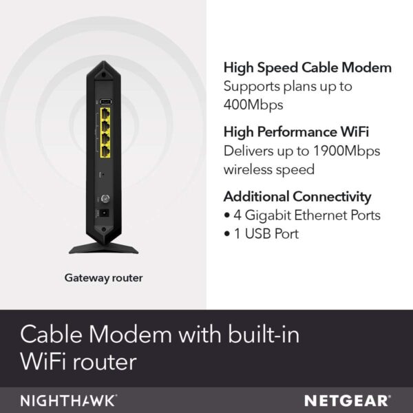 Netgear Nighthawk Cable Modem WiFi Router Combo