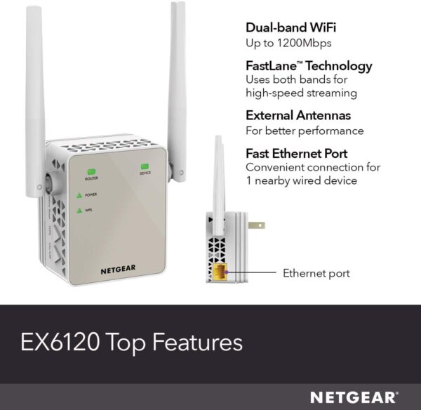 NETGEAR Wi-Fi Range Extender EX6120 - Image 5