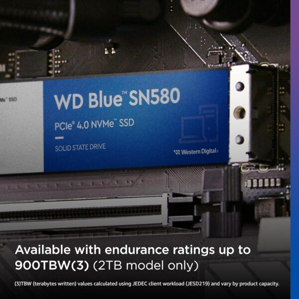 Western Digital 1TB WD Blue SN580 NVMe Internal Solid State Drive SSD - Image 2