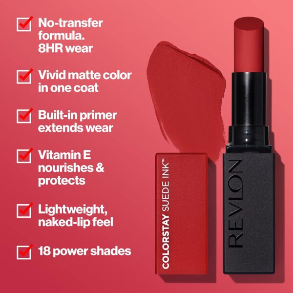 REVLON Lipstick, ColorStay Suede Ink, Built-in Primer - Image 4